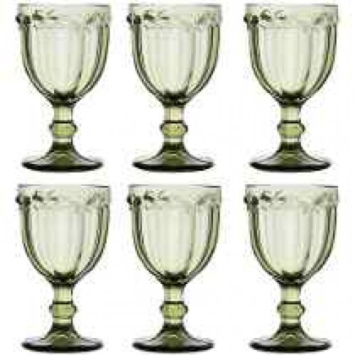 Conjunto 6 Taças Libelula Verde Vidro