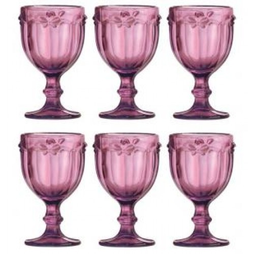 Conjunto 6 Taças Libelula Uva Vidro