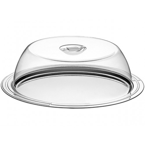 Prato para Bolo Raso Ciclo Inox com Cúpula Acrílico - Tramontina