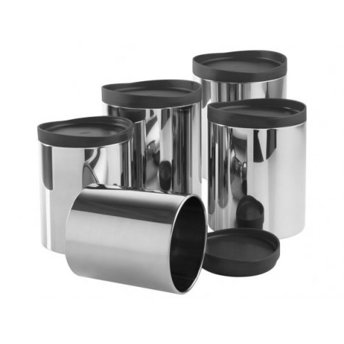 Conjunto Pote Redondo 5 Peças com Tampa Brinox - Suprema