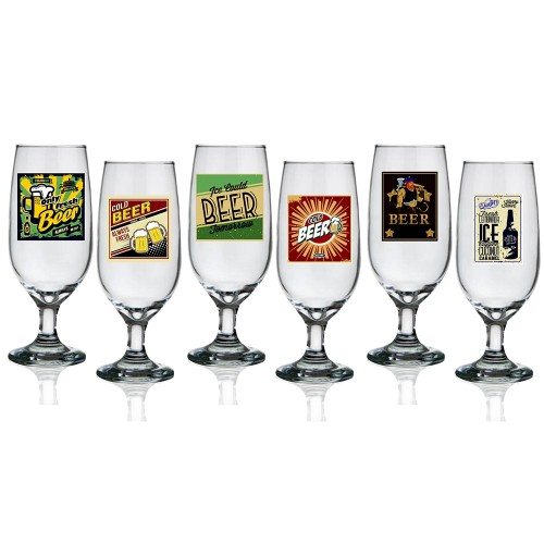 Jogo 6 taças para cerveja rótulos