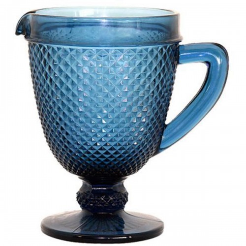 Jarra Bico de Jaca Azul Vidro