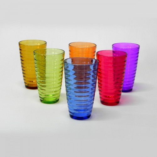 Jogo de 6 Copos Circle Colorido 470ml 