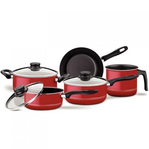 Conjunto de Panelas Alumínio 5 Peças Victoria Vermelha - Tramontina