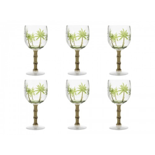 Jogo 6 Taças coqueiro acrilico