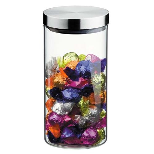 Pote De Vidro Com Tampa Inox 11,5x24 Cm