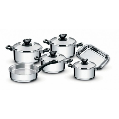 Jogo de Panelas 6 pç inox com fundo triplo - Linha Solar Baquelite Tramontina