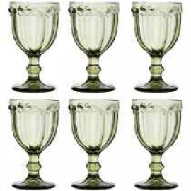 Conjunto 6 Taças Libelula Verde Vidro