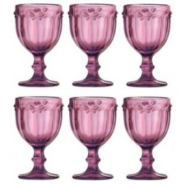 Conjunto 6 Taças Libelula Uva Vidro