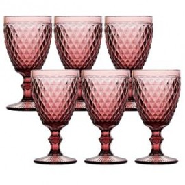 Conjunto 6 Taças para Agua Bico de Abacaxi Uva Vidro