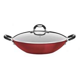 Panela Wok Vermelha Antiaderente 32cm tampa com Saída de Vapor Mônaco - Tramontina 