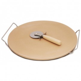 Pedra de Pizza com Suporte e Cortador 